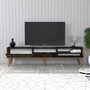 Hanah Home Valensiya Conjunto de Muebles de Salón Nogal, Negro y Mármol